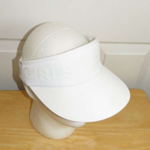 G/FORE Girls Golf Too Stretch Twill Golf Visor - Snow OSFM 83% Nylon, 14% Cotton - Picture 1 of 11
